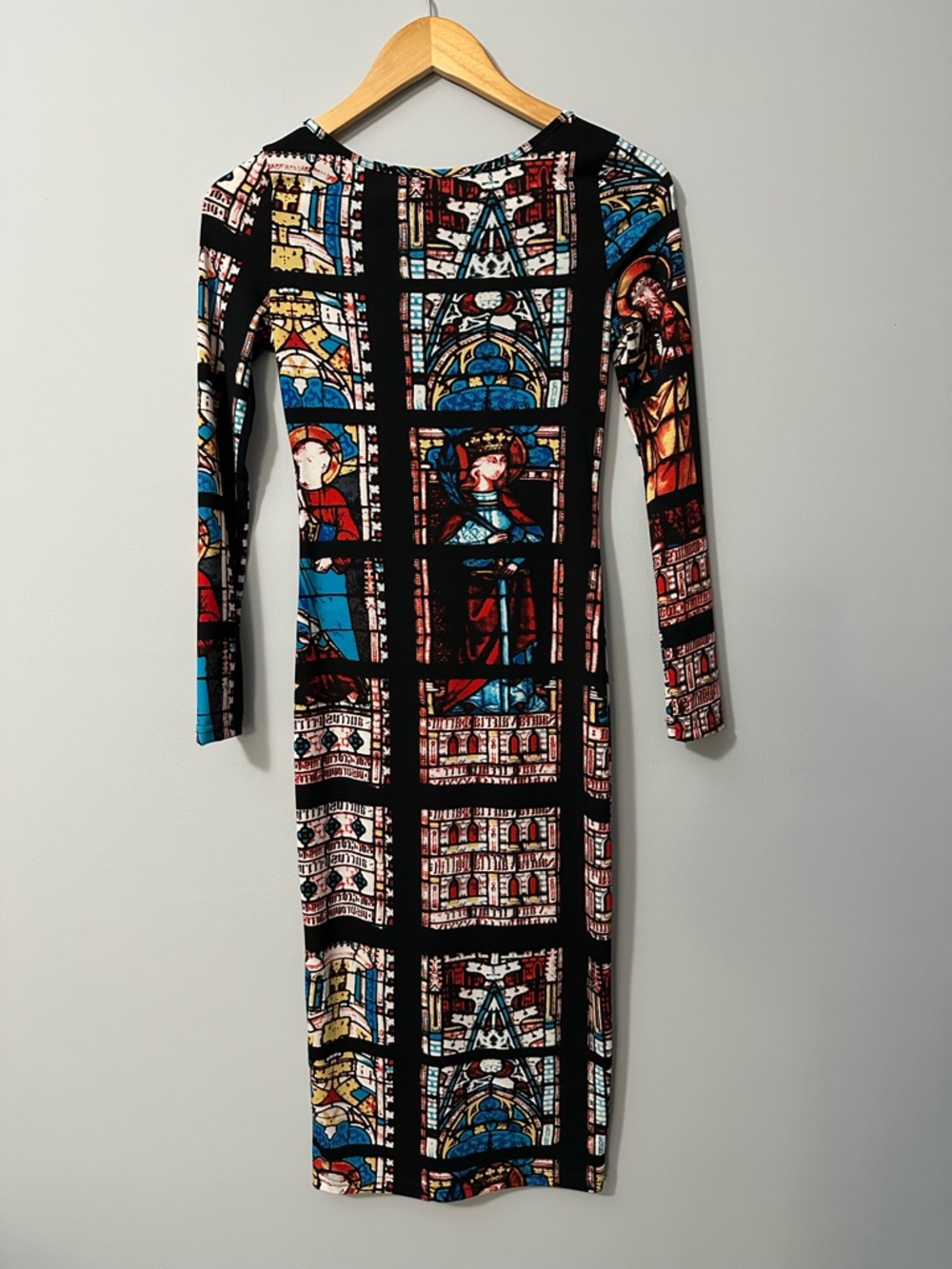 Urban Outfitters Glamorous Rare Stained Glass Midi Dress Sz S Artcore Gothic - Picture 3 of 14
